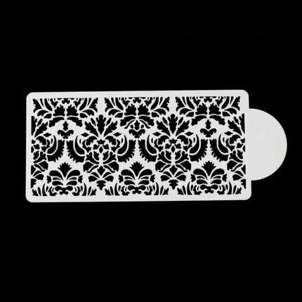 2x Side Fondant Damask Decor Lace Baking Tool Mould Flower Border Cake Stencil