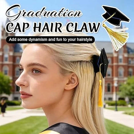 2X Graduation Cap Tassel Hair Clip, Mini Graduation Cap Hair Claw, Graduation Decoration