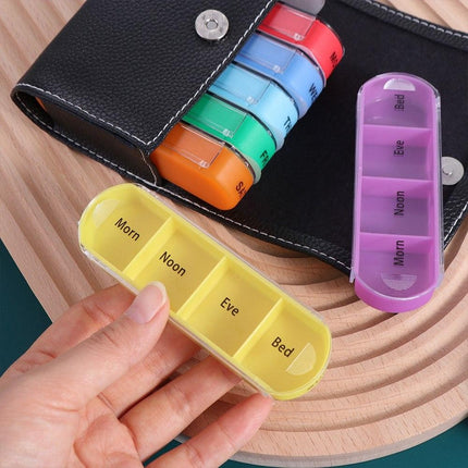 28 Grids 7 Day Weekly Pill Box, Tablet Storage Sorter Container Organizer
