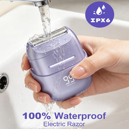Waterproof Electric Lady Shaver, Dual-Blade Razor for Sensitive Skin with LED USB