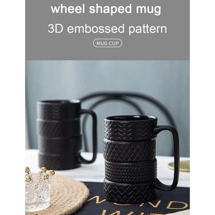 Large 500ML Tyre Tire Ceramic Mug, Coffee Tea Cup, Ideal Birthday Christmas Gift Present