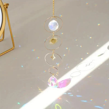 6PCS Lotus Sun Catcher Crystal Light Witchy Suncatcher Prism Rainbow Window Hanging