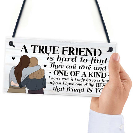 True Friend Wooden Wall Decor – Thoughtful Friendship Gift for Her