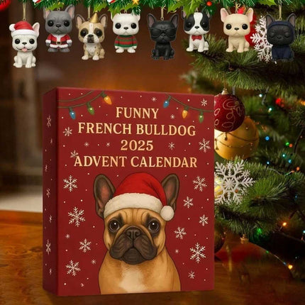 2D French Bulldog 2025 Advent Calendar: Christmas 24 Days Countdown Calendar