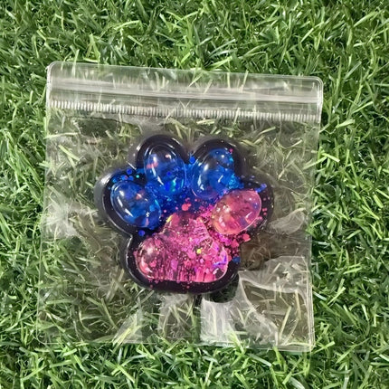 Soft TPR Cat Paw Squeeze Toy Dark Starry Sky Series with Glitter Stress Relief Squishy for