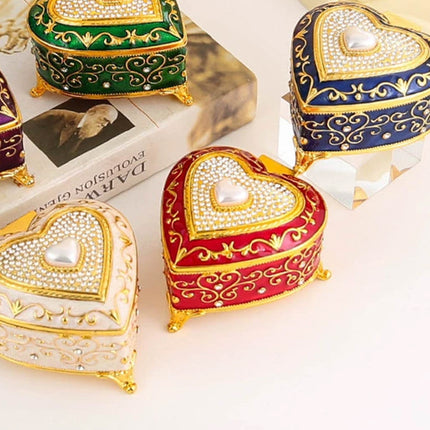 Vintage Alloy Jewellery Trinket Box, Ring & Necklace Storage Organiser, Gift Present