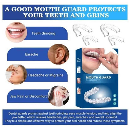 4Pc Sleeping Mouth Guard for Clenching Teeth, Stops Bruxism, Reusable with case