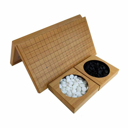Wooden Portable Weiqi Go Game Set, Traditional Chinese Timber Strategy Board Game Gift