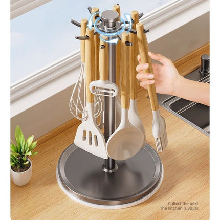 Degree Rotatable Kitchen Tool Holder Utensil Stand for Spoon Spatulas Whisks
