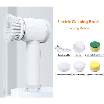 Electric Spin Scrubber Turbo Scrub Cleaning Brush Cordless USB Chargeable 3Heads