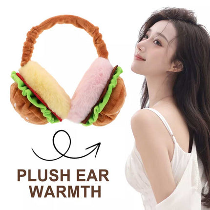 Burger Ear Muffs Piggy Bank for Adults Funny Hamburger Warmer