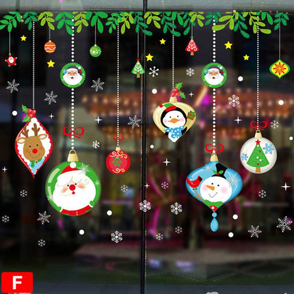 Christmas Santa Removable Window Stickers Festival Art Decal Wall Shop Home Xmas