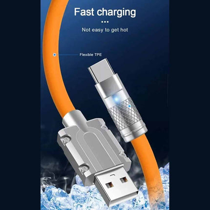 120W 6A Super Fast Charging Type C Liquid Silicone USB Cable Heavy Duty Boxed