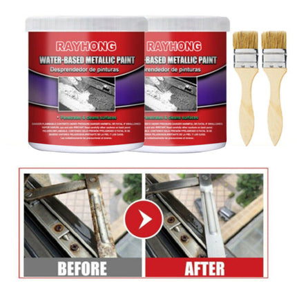 2PCS Car Rust-free Primer Water based Metal Rust Remover Metallic Paint