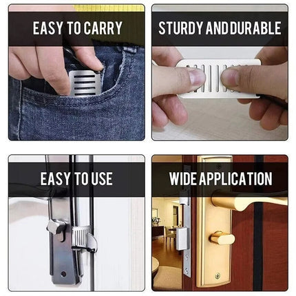 Portable Stainless Steel Door Blocker, Anti-Theft Security Tool 8cm