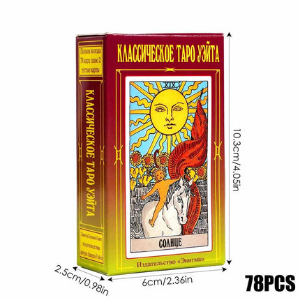 78Pcs Russian Language Tarot Cards Pocket Size Divination Oracle Card Deck
