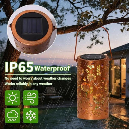Sunflower Solar Hanging Lantern, Waterproof Outdoor Garden Light