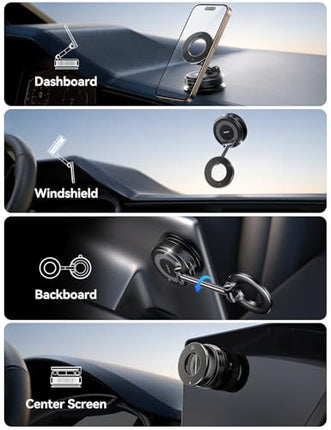 Magnetic Suction Cup Car Phone Mount 360° Adjustable for Smartphones