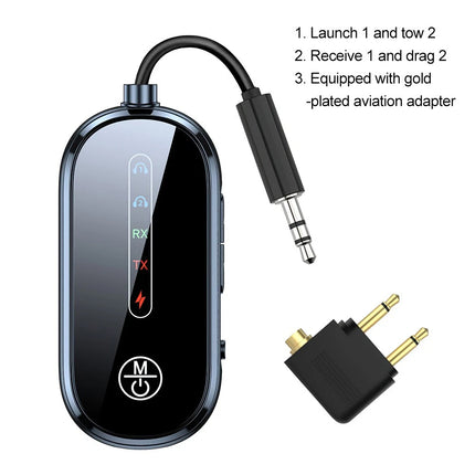 Airplane Wireless Bluetooth Transmitter Audio Adapter for AirPods & Headphones