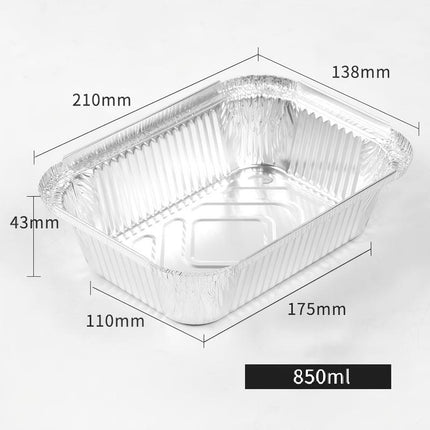 20Pcs Rectangle Disposable Aluminum Foil Air Fryer Pans - BBQ Drip Pans & Food Packaging Trays, No-Cover Design for Baking, Roasting, Grilling, Meal Prep & Leftovers Storage