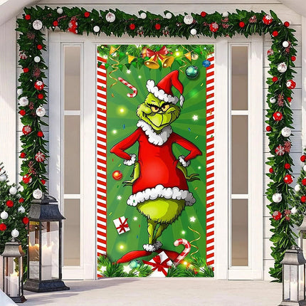 Christmas Porch Sign Door Banner, Festive Holiday Hanging Decoration for Front Door