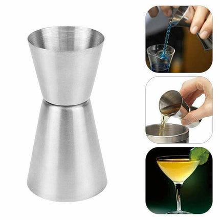 304 Stainless Steel Double Single Shot Measure Jigger Spirit Cocktail Drinks Cup