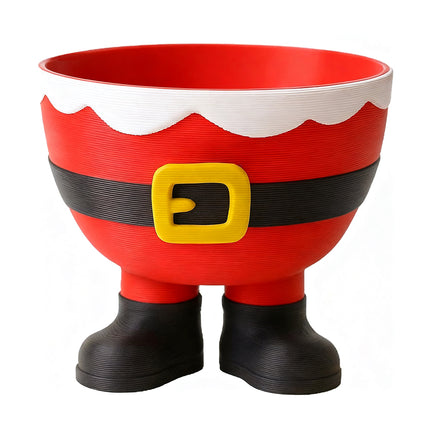 Red Printed Christmas Feet Bowl – Santa & Elf Designed Candy Holder, Cute Christmas Candy Display Bowl