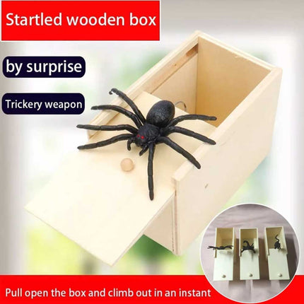 Halloween Toys Prank Spider Scare Box Hidden in Case Trick Play Joke Scare Box