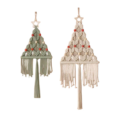 2pcs Knitted Christmas Tree DIY Kit , Wall Hanging Decor, Festive Gift