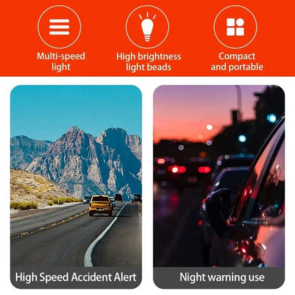 360° Rotating LED Magnetic Car Warning Light High-Visibility Flashing Emergency Beacon