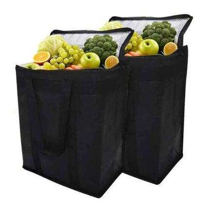 2Pack Insulated Cooler Bag,Reusable Grocery Shopping Bag with Dual Zipper