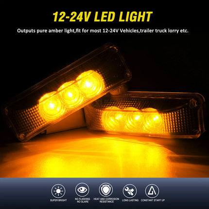 10X 12V-24V Clearance LED Side Marker Indicator Truck Trailer Light Lorry Caravan