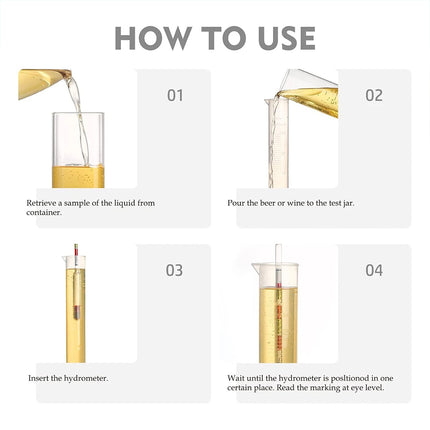 One Set Triple Scale Alcohol Hydrometer and Test Jar for Home Brew Wine