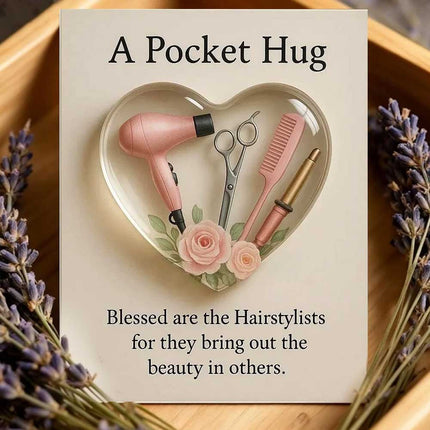 Pocket Hug Heart Token Sweet Gift Ornament for Hairstylists & Hairdressers