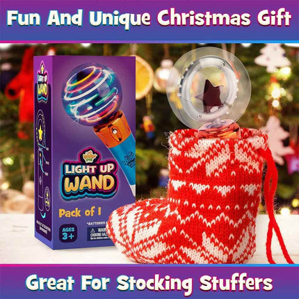 Light Up Spinning LED Magic Wand, Sensory Light Toy for Kids, Autism Calming Light Wand with Flashing Effects