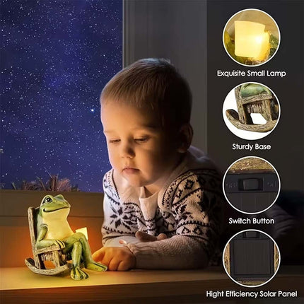 Whimsical Solar LED Frog Ornament Charming Decor for Gardens, Patios & Homes