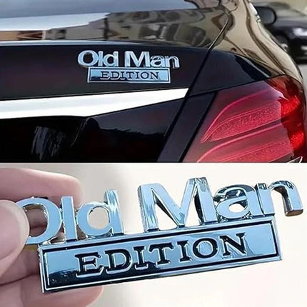 2pcs Old Man Edition 3D Emblem Sticker Badge Fender Decals Car Truck Door