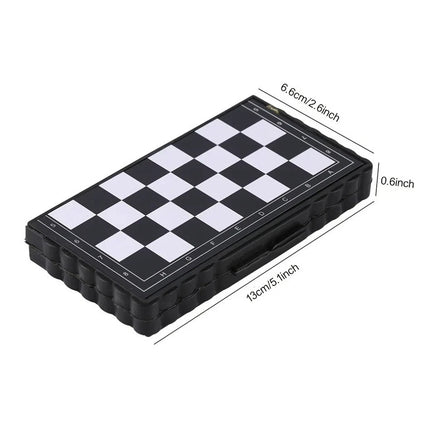 Mini Portable Magnetic Chess Set, Foldable Travel Chess Board Game for Pocket Size