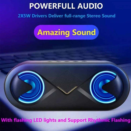 Ultra Loud High Bass Portable Wireless Outdoor Bluetooth Speaker - Black