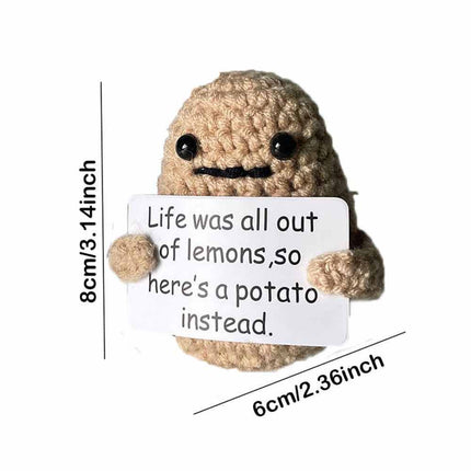 Funny Positive Potato Knitted Doll Christmas Holiday Home Decor Desk Gift