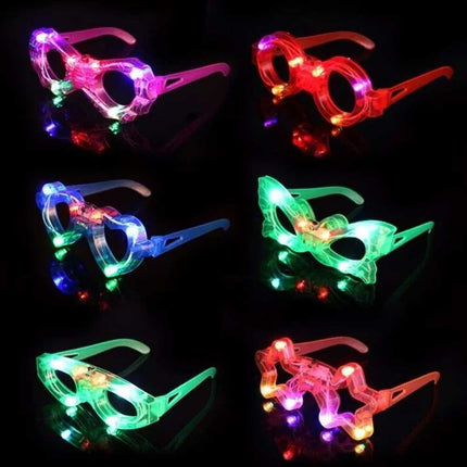 6X Random LED Light Up Sunglasses Glow in The Dark Party Supplies LED Glasses