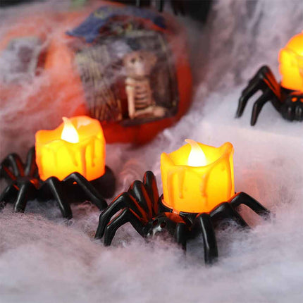 12PCS Halloween Spider Shape LED Lantern Flameless Lights Ornaments Party Decor