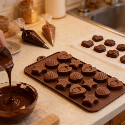 Chocolate Baking Silicone Cake Mould Ice Tray Candy Jelly Mold Nuts & Star Shaped