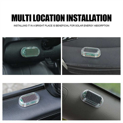 2-Pack Car Solar Dummy Alarm Light Anti-Theft LED Flashing Warning Security Light for Night Use