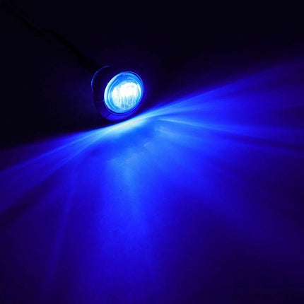 10X Blue Round Marine Boat Cabin Courtesy Lights Deck LED Walkway Stair Light