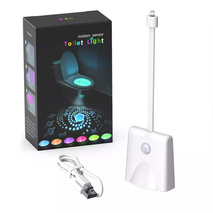 Rechargeable Toilet Bowl LED Night Light Motion Activated Seat Sensor Bathroom Lamp Light