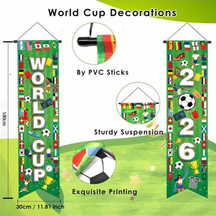 Football Party Door Banner, 2026 World Cup Themed Curtain Decoration