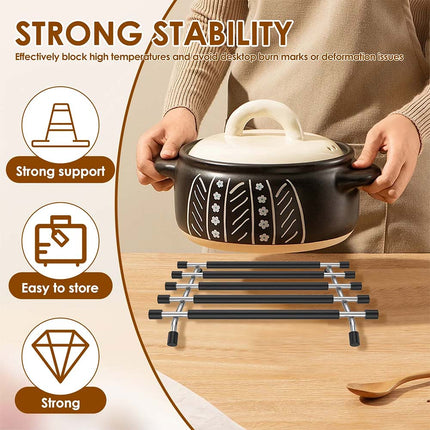 Stainless Steel Kitchen Trivet - Heat-Resistant Worktop Saver for Hot Pots & Pans