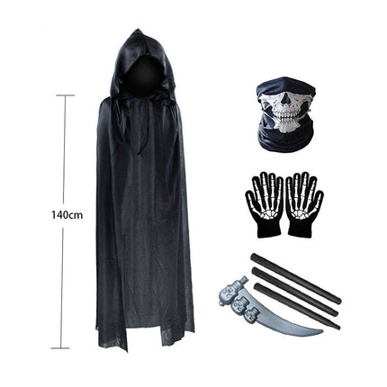 Adult Mens Grim Reaper Phantom Halloween Fancy Dress Costume Death Robe Outfit