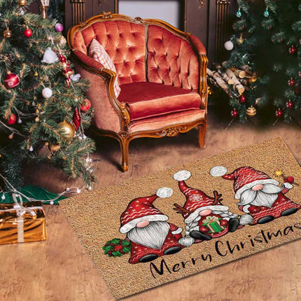 Merry Christmas Door Mat Floor Rug Xmas Home Decoration Non Slip Flannel Carpet